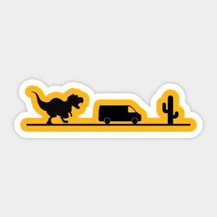 Dinosaur Chasing Van Sticker